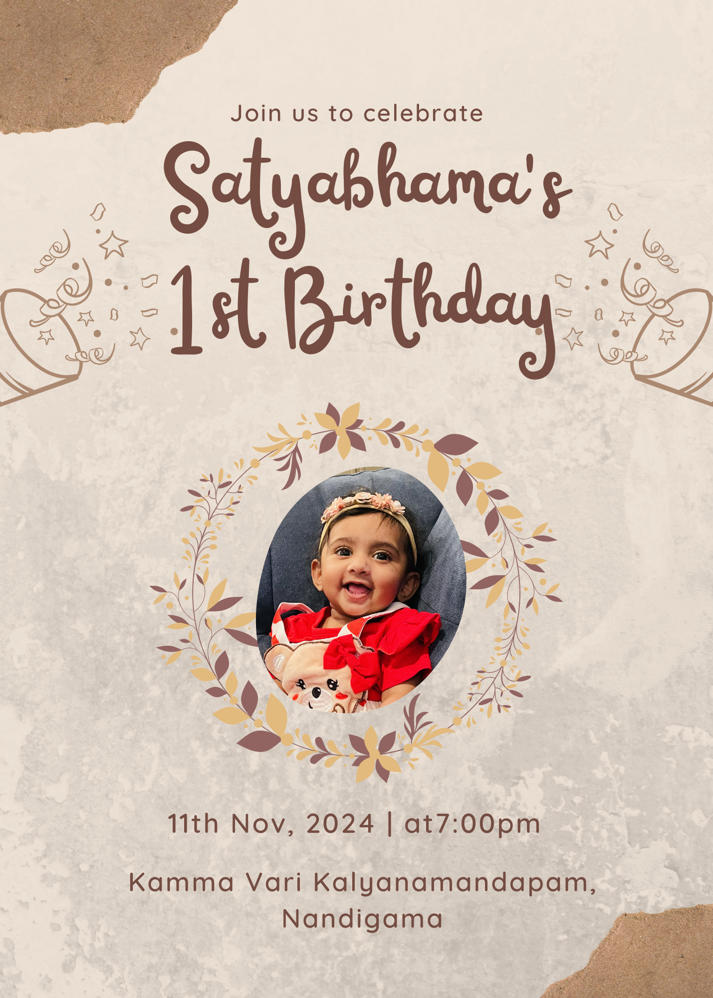 1st Birthday Invitation